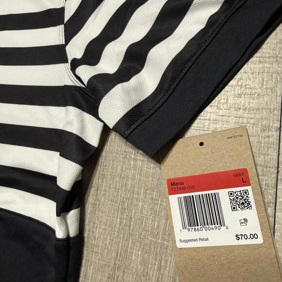 Nike Victory Dri-FIT Golf Polo Striped Black Team Orange FZ7446-010 Size L Men - Picture 2 of 6